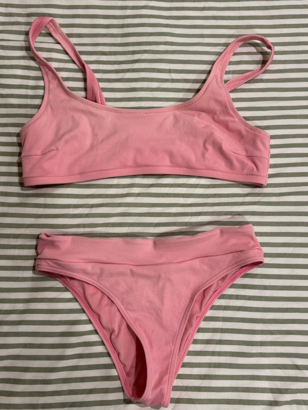 Rip Curl Pink Ribbed Bikini Set